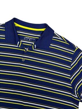 NIKE GOLF Polo Shirt Vintage Y2K Dri-Fit Striped Business Casual Tee Mens XL